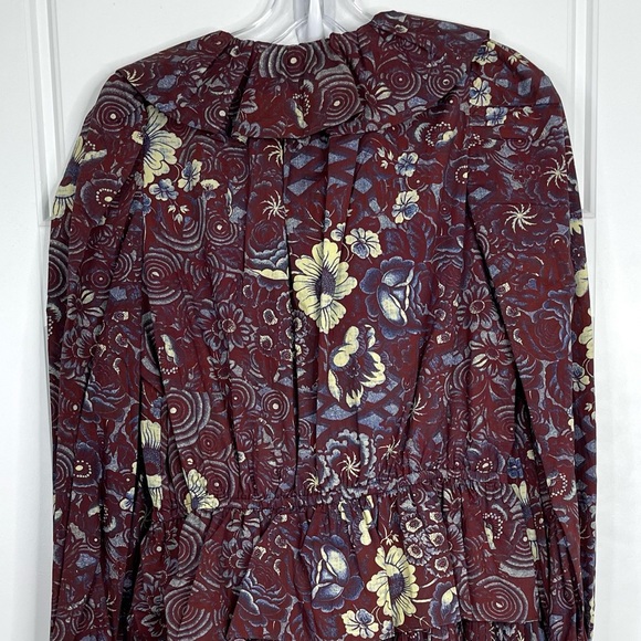 ULLA JOHNSON Lola Floral Cotton Ruffle Mini Dress NEW Heliotrope Size 8 - Picture 9 of 16
